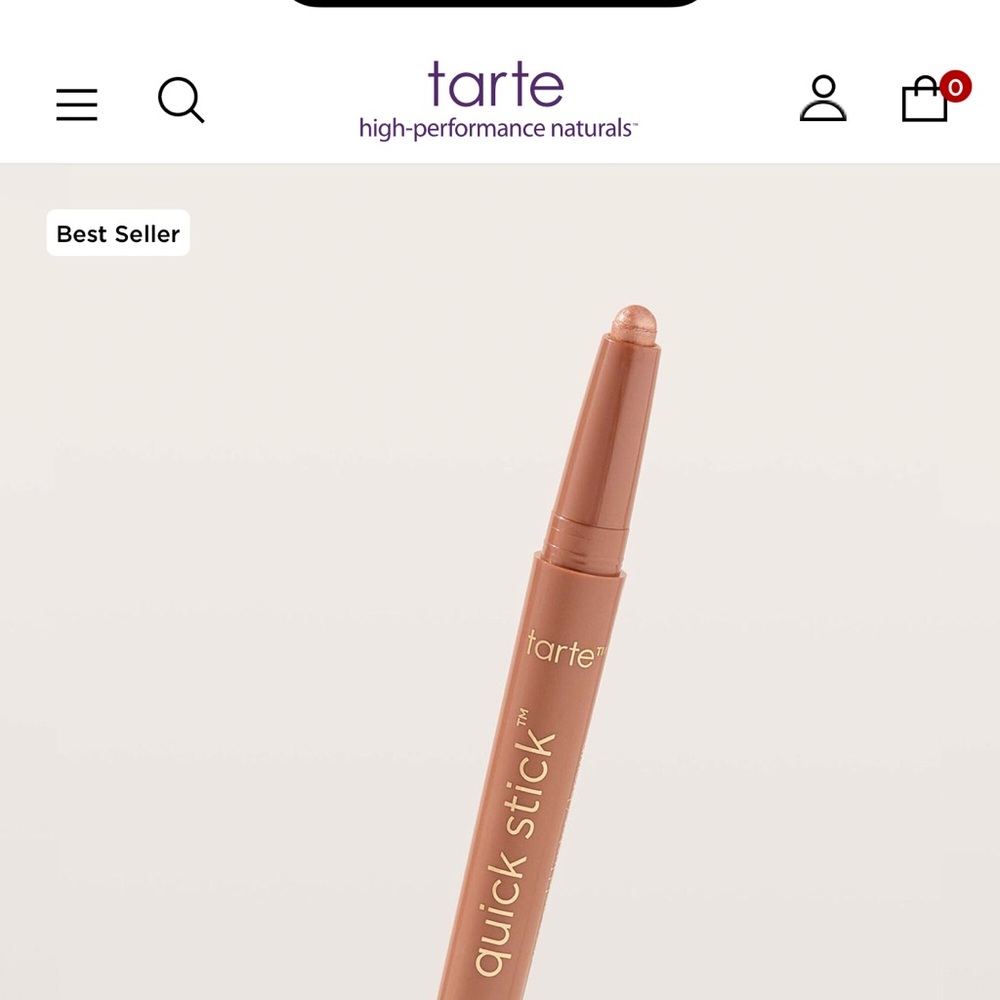 NWT Tarte Quick Stick Shadow & Liner golden pink luster/black